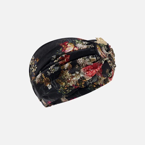 Camilla “A Night at the Opera” black red floral silk ring boho hippie headband - Picture 2 of 4
